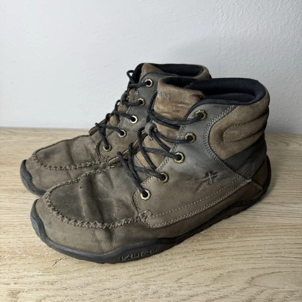 Kuru Quest Brown Leather Plantar Fasciitis‎ Chukka Boots Mens Size 10.5 M EU 42